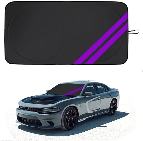 Vista 11 de Parasol para parabrisas delantero para Dodge Charger Challenger Durango Journey Ajuste universal para todos los coches Dodge Visor de sol plegable