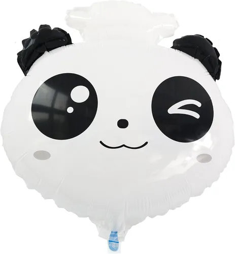 Vista 3 de SummitLink Paquete de 10 globos de helio de polietileno de 18 pulgadas con cabeza de panda