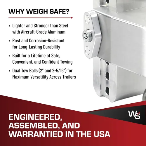 Vista 6 de Weigh Safe Soporte de bola de enganche de remolque ajustable, enganche de caída ajustable de 10 pulgadas para receptor de 2 pulgadas, enganche