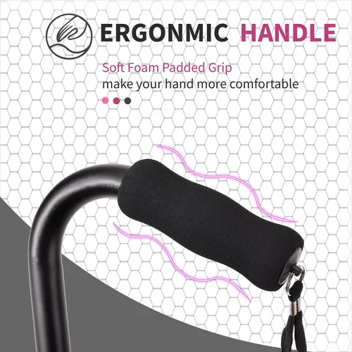 Vista 3 de LIXIANG Bastones para Caminar que Estabilizan Mujeres Bastones Cuádruples para Personas Mayores y Adultos Plegables Ajustables para Hombres