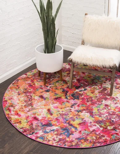Vista 16 de Unique Loom Chromatic Collection Alfombra de Área - Champagne (2' 2" x 6' Runner, Azul Claro/Azul)