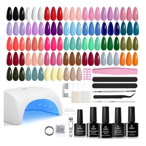 Vista 19 de Beetles - Kit de 69 esmaltes de uñas de gel con luz UV – Kit de esmalte de uñas de gel de 35 colores con base y capa superior brillante