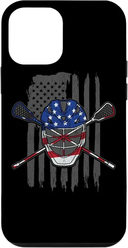 Vista 15 de iPhone 11 bandera estadounidense lacrosse Player Tee Lacrosse Portero caso