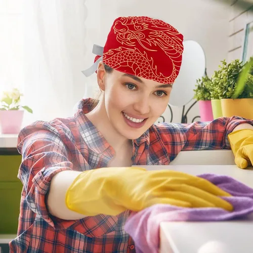 Vista 5 de Gorras de trabajo para mujer, gorra quirúrgica Bouffant, cohete celestial, cuerpo marina, cola de caballo, sombrero de uniforme de amarre