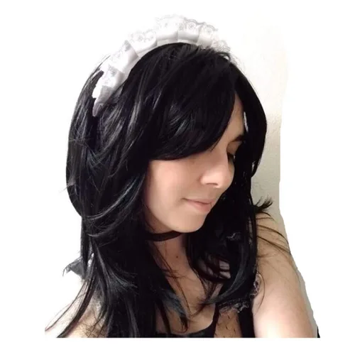 Vista 4 de MAYSONG - Diadema gótica para mujer color blanco