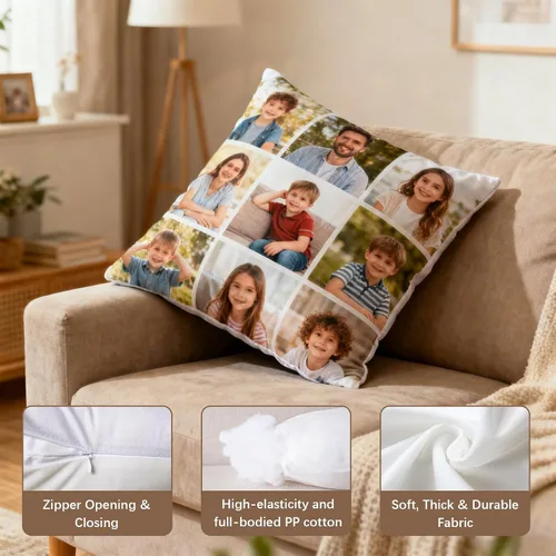 Vista 5 de Almohada personalizada, almohadas personalizadas con imagen, almohadas personalizadas con fotos de mascotas, almohada para niños con nombres, regalo
