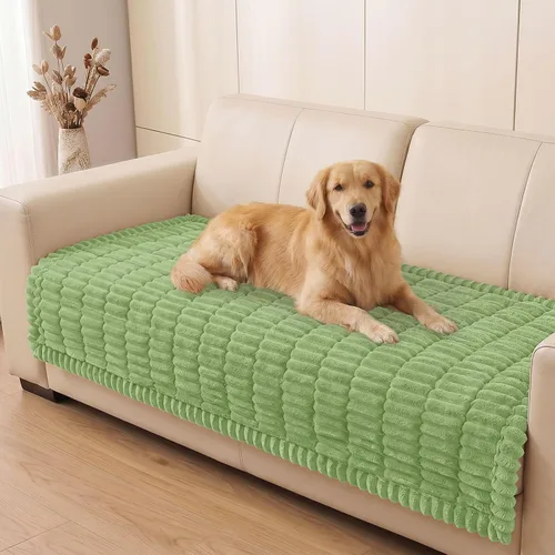Vista 39 de Smiry - Funda para sofá para perros lavable, fundas para sofá de mascotas no deslizantes y peludas para sofá de 3 cojines, aptas para mascotas
