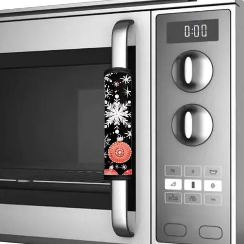 Vista 4 de Black Ornament Refrigerator Door Handle Covers Set of 4