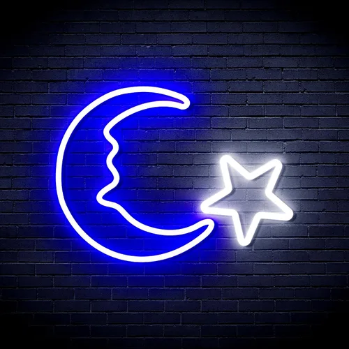 Vista 22 de ADVPRO Moon and Star Flex Silicone LED Neon Sign - Azul - st16s33-fnu0009-b