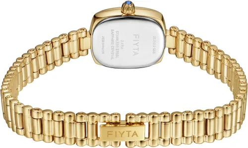 Vista 3 de Reloj dorado pequeño para mujer, caja rectangular vintage, relojes de pulsera de acero inoxidable para mujer