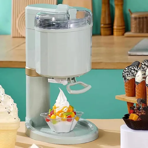 Vista 6 de Máquina para hacer helados – Mini máquina automática de servir suave para el hogar, máquina de postres de crema de frutas DIY, electrodoméstico