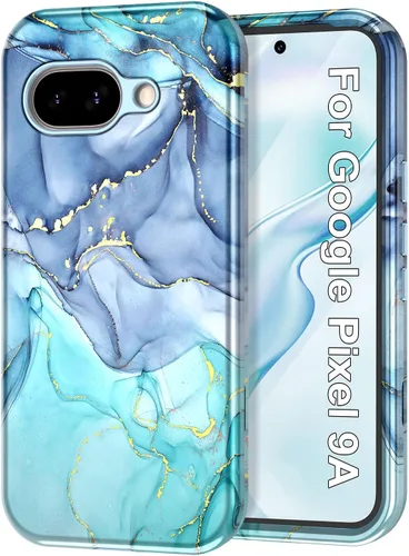 Vista 28 de Btscase Funda para Google Pixel 9 Pro 2024 [grado militar a prueba de golpes] elegante patrón de mármol delgado protector 3 capas de policarbonato