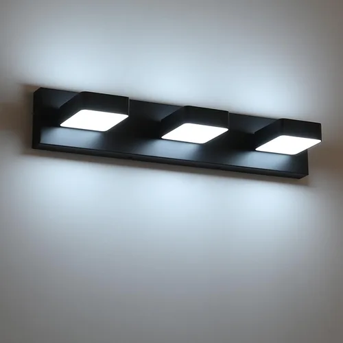Vista 10 de Lámparas LED modernas de 2 luces LED para tocador de baño (15.5 pulgadas, blanco frío 6000 K), accesorios de iluminación de pared de baño
