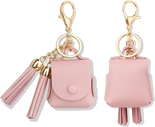 Vista 14 de MODOS LOGICOS Funda de carga para Apple Air Pods, funda de cuero genuino con un par de borlas caídas para Apple AirPods 1/2 Funda de carga - Beige
