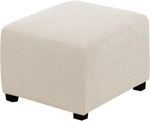 Vista 14 de H.VERSAILTEX Funda Deslizable para Otomana Rectangular Ajuste de Longitud 29"-34" Reposapiés Fundas Deslizables para Sofá Funda para Taburete