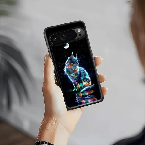 Vista 1640 de Compatible con Google Pixel 4A 5G Mobile Case Creative Acrylic Panel trasero Silicona Protección Grip especialmente diseñado para Google Pixel 4A 5G