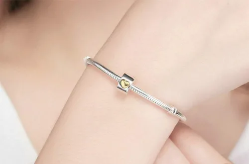 Vista 5 de Dijes de clip de cuentas espaciadoras originales para pulseras de plata de ley, dijes de tapón de clip para pulseras de mujer