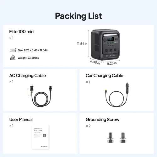 Vista 9 de BLUETTI Elite 100 mini estación eléctrica portátil para acampar 1004.8Wh
