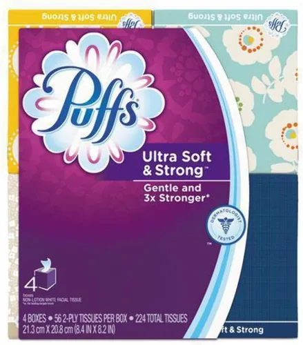 Vista 2 de Puffs Tejidos ultra suaves y fuertes, blanco, 224 unidades (paquete de 1) (3700035295)