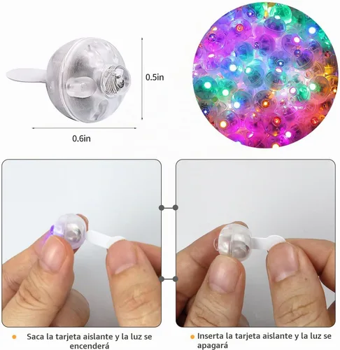 Vista 4 de Aogist - 50 piezas de luces de globo con gancho, tiempo de espera prolongado, mini luz impermeable para fiesta de cumpleaños, boda, Navidad