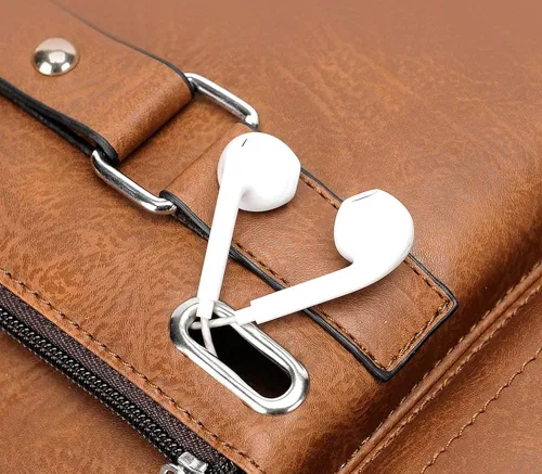 Vista 3 de Tellrain Maletín de negocios para hombre, bolsa de mensajero de piel sintética, bolsa de viaje de oficina para negocios, viajes y escuela