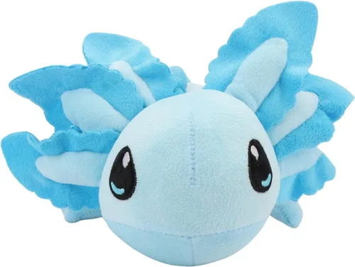 Vista 2 de Peluche realista de ajolote azul de 17.7 pulgadas, suave y largo animal de peluche de salamandra, lindo peluche de anfibio para niños, niñas, niños