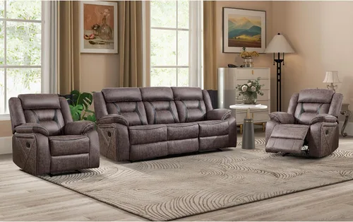 Vista 28 de Sofá reclinable manual de cuero sintético, sofá reclinable de 3 plazas, sofá cama para sala de estar, muebles, sala de reuniones, marrón oscuro