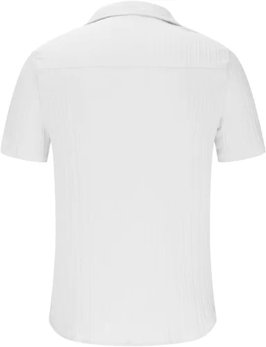 Vista 4 de Blusas Verano Hombres 2023 2024 Camiseta cobertura sólida Tops Camisa Manga Corta botones Camisa Rebeca hawaiana