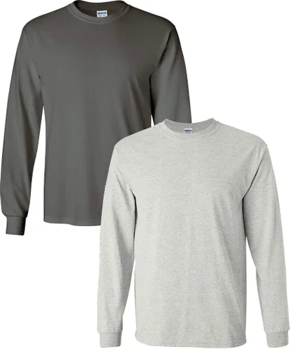 Vista 113 de Gildan Camiseta de manga larga de algodón ultra para adulto, estilo G2400, paquete múltiple Militar + ceniza.