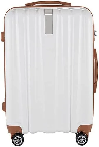Vista 4 de SIRAKU Equipaje de viaje de 3 piezas con ruedas, maleta pequeña con cerradura de combinación, Blanco