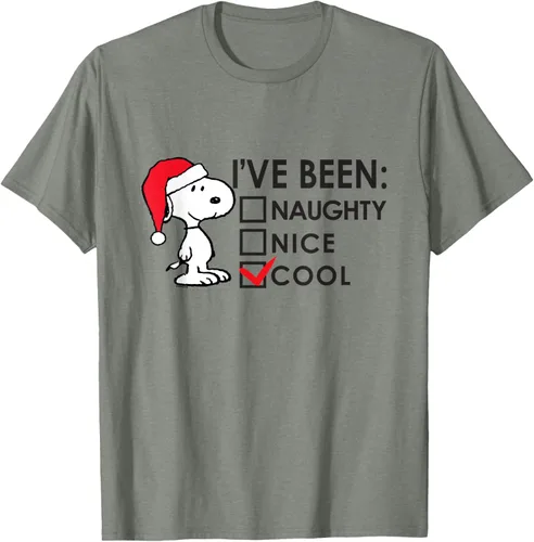 Vista 31 de Peanuts - Camiseta de Navidad fresca de Snoopy, Azul Blanco