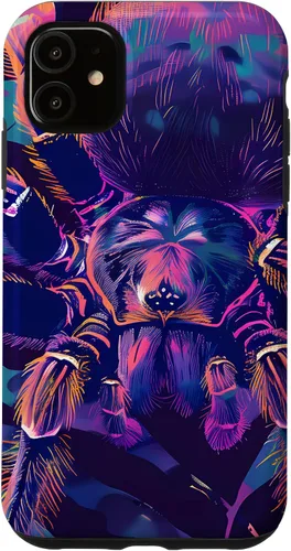 Vista 5 de iPhone 15 Retro Synthwave Tarantula Art Poster Case