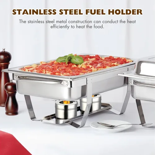 Vista 3 de DOITOOL Soporte para latas de combustible de acero inoxidable, 2 unidades, latas de combustible para calentador de alimentos, soporte de combustible