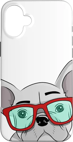 Vista 23 de French Bulldog Cute Glasses Frenchie Case for iPhone 17