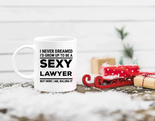 Vista 3 de Taza de café con diseño de abogado de Dreamed Grow Up Sexy Lawyer Lawyer Law Taza de café – Secretario Paralegal Tribunal Juez Defensor Defensor
