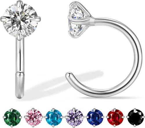 Vista 9 de Aretes pequeños de plata de ley 925 para mujer
