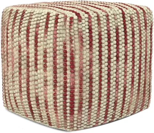 Vista 11 de SIMPLIHOME Eastmont - Puf cuadrado de 18 pulgadas de ancho, tejido a mano de poliéster PET en color crema, taburete bohemio para interiores