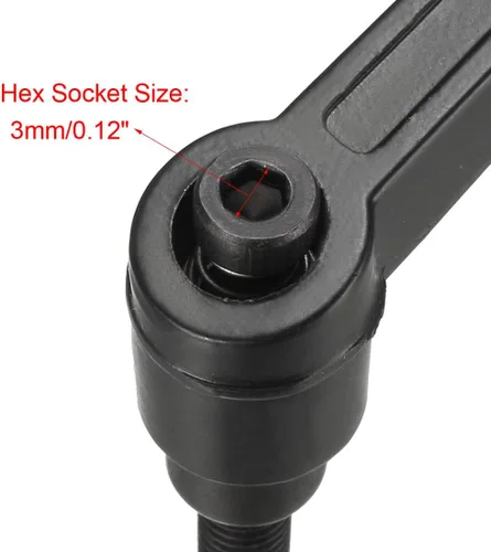 Vista 4 de uxcell Mango M6 x 1.575 in Palanca de sujeción ajustable Rosca Botón de trinquete Macho Roscado Perillas de tornillo giratorio Pernos con palanca