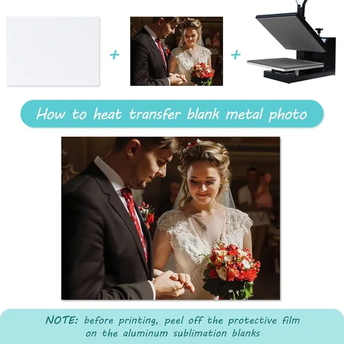Vista 6 de Hotop 8 letreros de aluminio para sublimación, tablero de fotos en blanco, panel de fotos de sublimación, placa de aluminio para boda, impresión