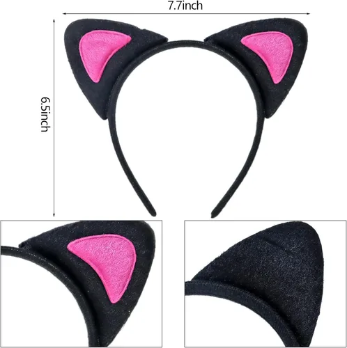 Vista 3 de Diadema con orejas de gato, accesorio de disfraz, de Crazy Night