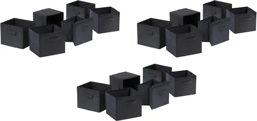 Vista 5 de Winsome Colección Capri Set de 6 canastas plegables de tela., Tela, Negro
