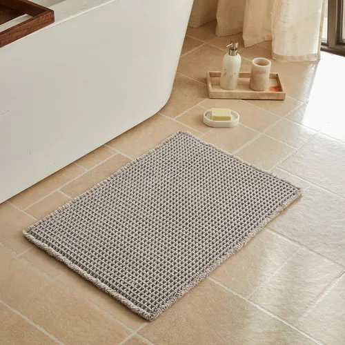 Vista 38 de Triohero Tapete de baño con diseño de gofre, tapete de baño pequeño y bohemio, antideslizante, lavable, ultra suave, súper absorbente, de secado