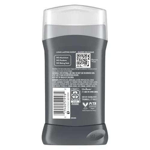 Vista 2 de DOVE MEN + CARE Paquete de 3 desodorantes de eucalipto silvestre sin aluminio para hombres, 3 onzas