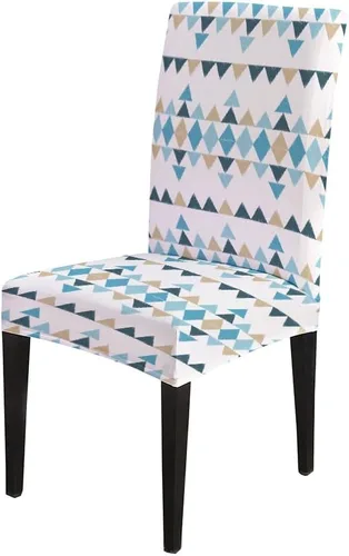 Vista 152 de CAPSCEOLL Christmas Dining Chair Covers,Snowflakes Festive Winter Pattern Stretch Chair Covers for Dining Room Set of 2 Washable Spandex Parson
