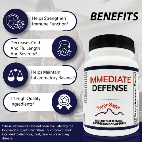 Vista 2 de Apoyo inmunológico de defensa inmediata: zinc, saúco negro, equinácea, vitamina A y C con B12, potente refuerzo de la inmunidad para adultos