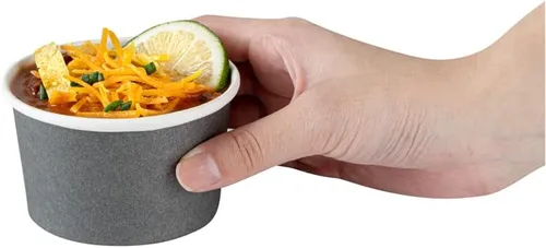 Vista 11 de Coppetta - Vasos de postre de 5 onzas, 200 tazas desechables para helado, tapas se venden por separado, cuencos de yogur congelado de papel gris