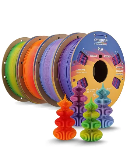Vista 20 de OVERTURE Paquete de 10 filamentos PLA de 0.069 lbs (0.069 in), filamento de impresora 3D de herido ordenado, paquete de 10 bobinas de 2.2 libras
