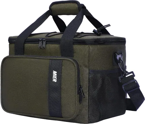 Vista 11 de MIER Lonchera para hombres aislada para el trabajo - 24 latas/15L - Loncheras grandes a prueba de fugas para adultos, mujeres, para viajes, playa