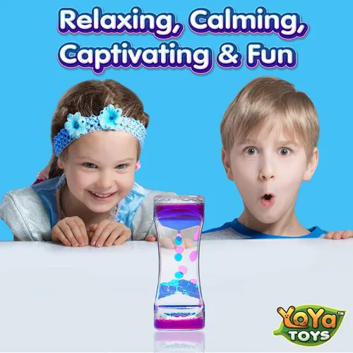 Vista 6 de YoYa Toys Liquimo - Bolígrafo de Burbujas de Movimiento Líquido 1 Paquete - Juguete Sensorial para Niños y Adultos - Temporizador de Burbujas