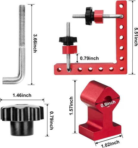 Vista 2 de Utoolmart Abrazaderas de ángulo recto de 90 grados, abrazaderas de esquina para carpintería de 5.5 x 5.5 pulgadas (5.5 x 5.5 in), cuadrado